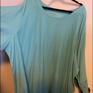 5x woman within quarter sleeve blouse cotton blend